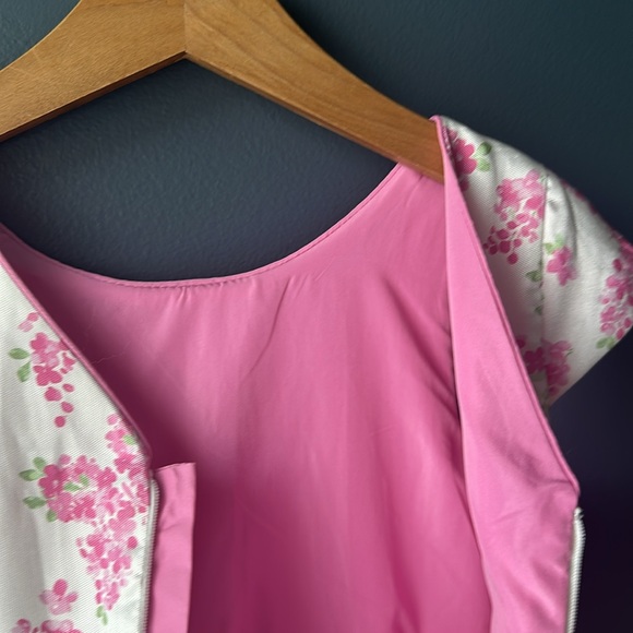 CATHERINE MALANDRINO dress Girls floral Dress size 7 white pink formal like new - Picture 8 of 14